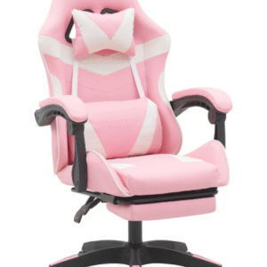 Silla De Escritorio Nch Af-c5203 Gamer Ergonómica Rosa Con Tapizado De Cuero Sintético